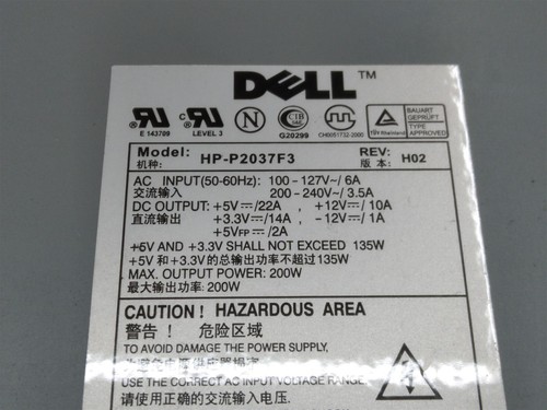 ⭐️⭐️⭐️⭐️⭐️ Desktop PC Power Supply Dell HP-P2037F3 200W - Picture 2 of 4