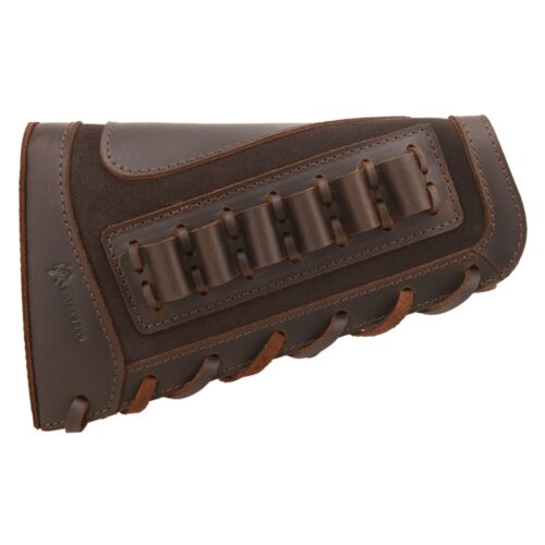 Custodia in pelle per munizioni copri fucile fucile buttstock per .357/.308/.22lr/12GA - Foto 21 di 62