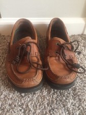 Bass HARRY II Boat Shoes Mens Size 7.5M Brown Leather Moccasin Loafers