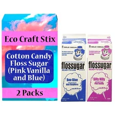 Cotton Candy Floss Sugar -2pk Cotton Candy Floss Sugar (Pink Vanilla and Blue) B