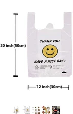 90pcs Middle Plastic Singlet Grocery Shopping Checkout Carry Bags HDPE