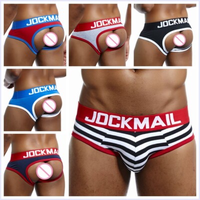 Men's Underwear Open Crotch Exposed Buttocks Boxer Brief Open Back Udnerpants