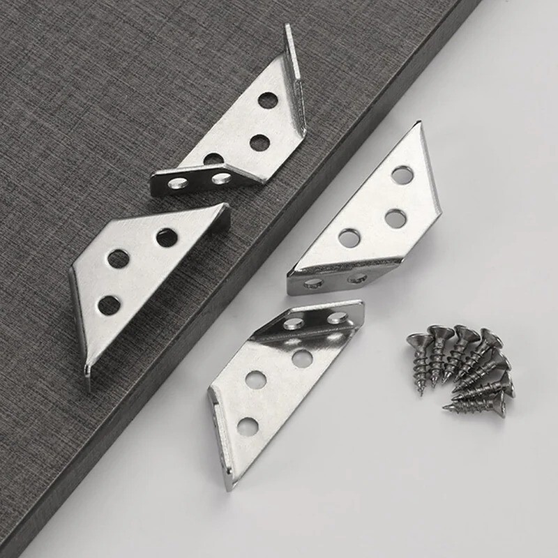 10pcs Furniture Corner Connector Brace with Screw Angle Shelf Brackets ...