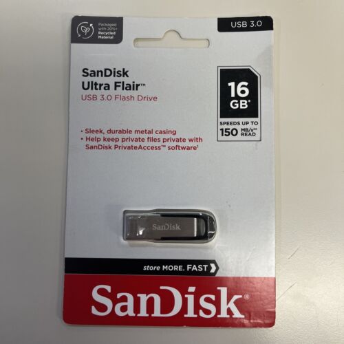 SanDisk SDCZ73-016G-A46 Ultra Flair 16GB USB 3.0 Flash Drive - Afbeelding 1 van 4