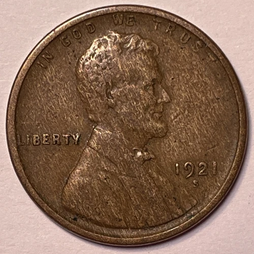 1921-S Lincoln Wheat Cent Choice Very Fine VF+ Coin #21019