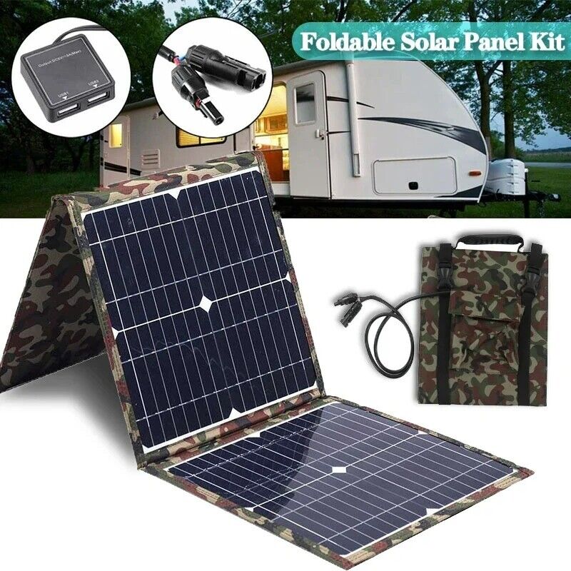 300W Foldable Solar Power Station Solar Panel Kit Generator Charger For Camping