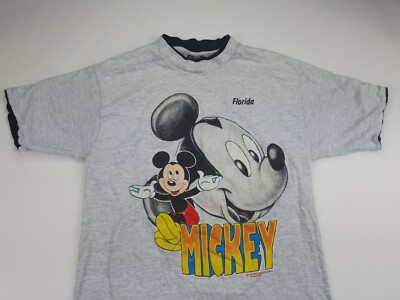 Vintage 80s 90s Mickey Mouse Walt Disney World T Shirt Single