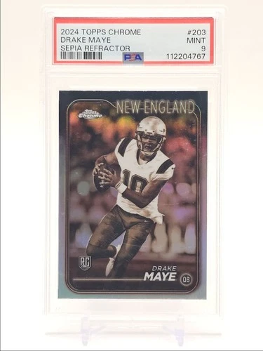 DRAKE MAYE 2024 TOPPS CHROME ROOKIE SEPIA REFRACTOR RC PSA 9 Q5694