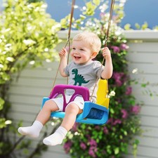 Outsunny Altalena per Bambini 3 in 1, Altalena per Bambini con Corda Regolabile, Blu