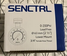 Senctrl Pressure Gauge Water Test Sensor & Control 0-200 Psi Lead Free NIB