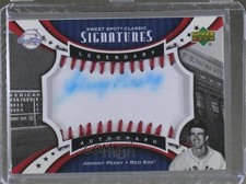 2007 Sweet Spot Classic Legendary Red Stitch Blue Ink /125 Johnny Pesky Auto 1e5