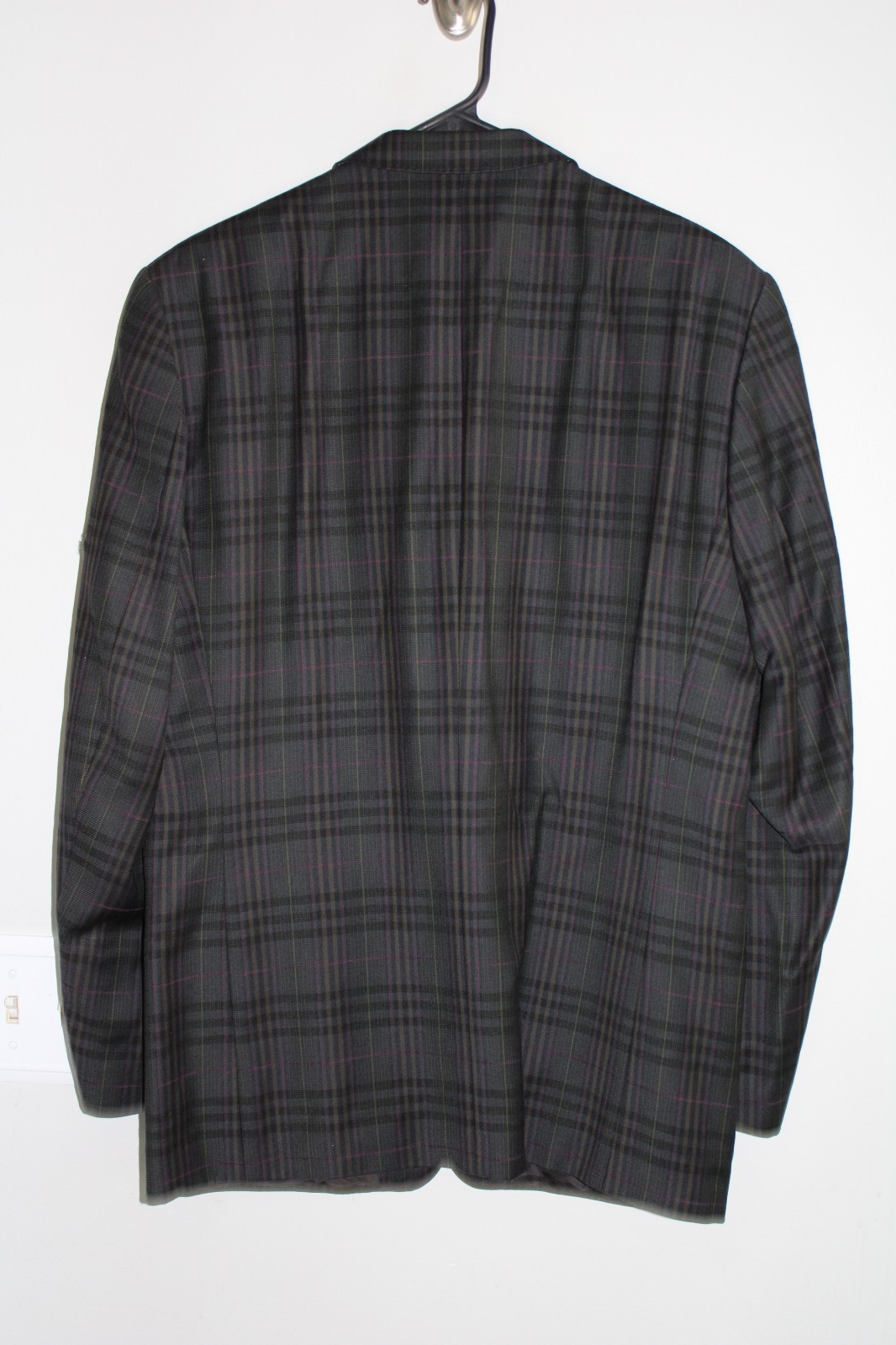 GRAY PLAID YVES SAINT LAURENT 100% WOOL SPORT COAT sz 42R suit jacket 42 REGULAR thumbnail 4