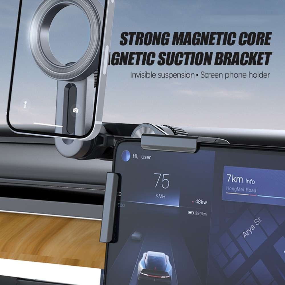 For Tesla Model 3/Y/S/X Car Screen Phone Mount Magnetic Telescopic Holder Stand