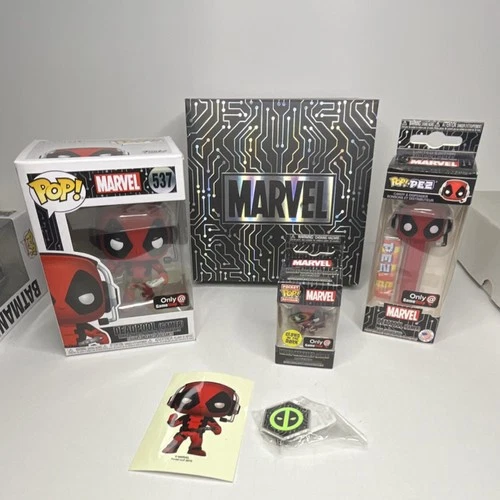 Funko Pop Deadpool Gamer GameStop Mystery Box #537 PEZ Keychain Sticker Lot
