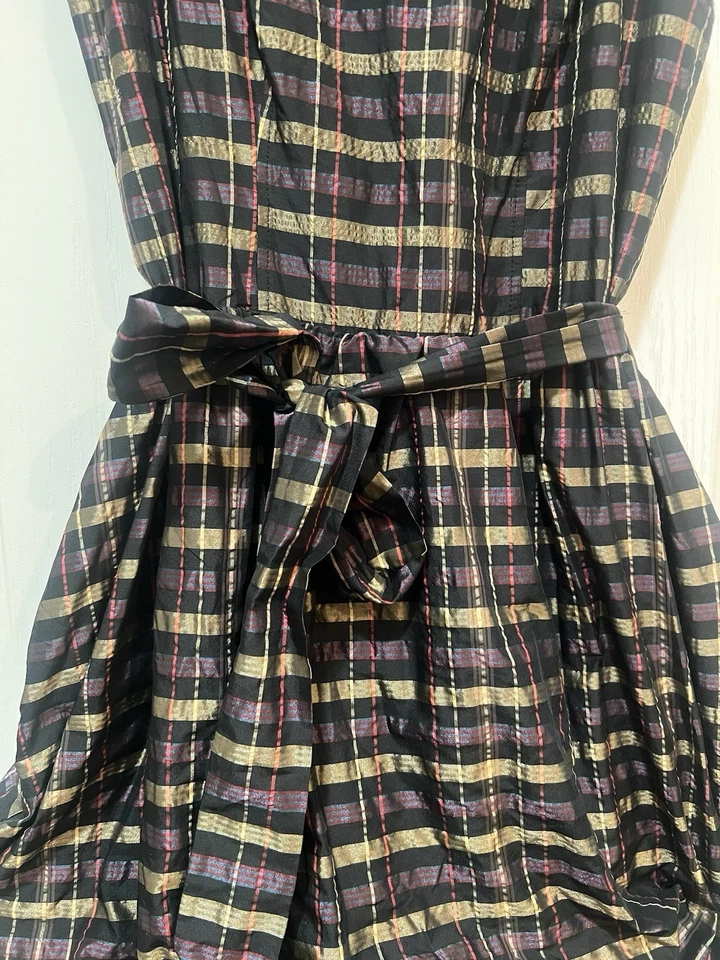 Платье фигуристки женское для девочек Topshop вечернее без рукавов с пузырчатым подолом клетчатое размер США 6 - Изображение 3 из 4