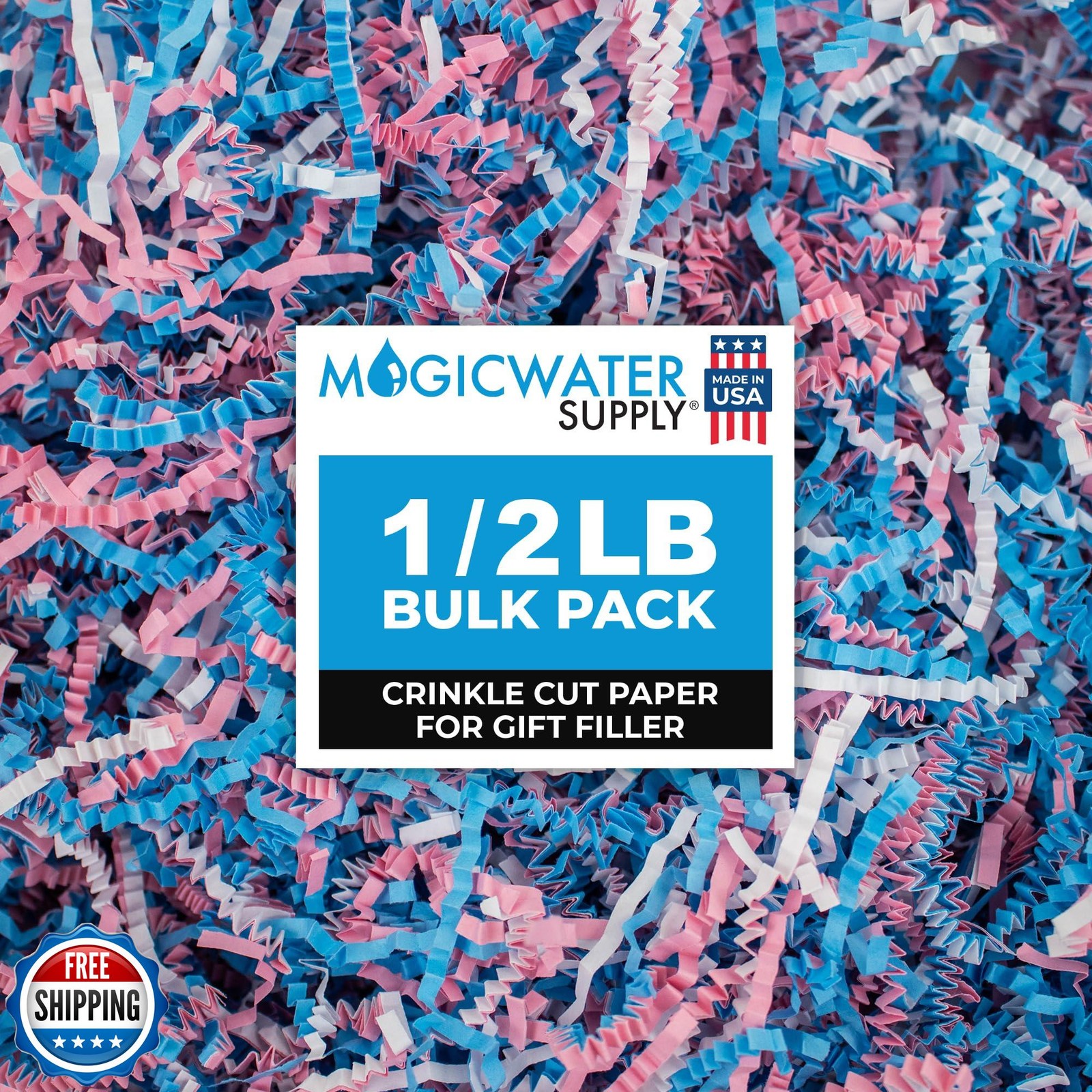 MagicWater Crinkle Cut Paper for Gift Baskets - 1/2 LB - Bab