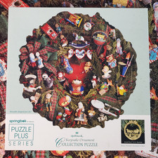 COMPLETE Springbok Hallmark A KEEPSAKE WREATH 500 Thick Shaped Puzzle Christmas