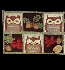 Owls Tapestry Table Runner 71”x12.5” Harvest Colors