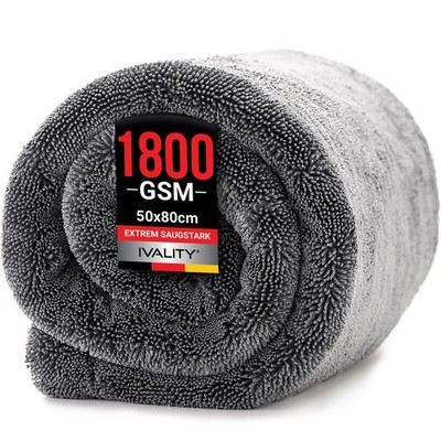 IVALITY Saugstarkes Auto Trockentuch XXL 1400-1800GSM Twist Towel Mikrofasertuch