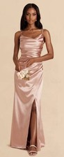 Birdy Grey Petal Pink Champagne Satin Slip Event Prom Dress Sz M Soft Girl Era