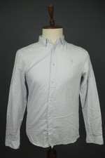 AllSaints Blue Cotton Collared Long Sleeve Regular Fit Button-Up Shirt Size M