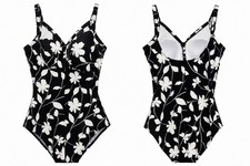 jantzen swimsuit 12 One Piece Black White Floral
