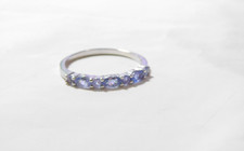 Sterling Silver 925 Amethyst Five Stone Ring Band R1439