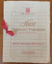 Hallé Orchestra Centenary Programme 30 January 1958 - Sir John Barbirolli
