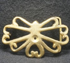 XA15124 SWEET VINTAGE 1970s ABSTRACT ARTWORK UNISEX SOLID BRASS BELT BUCKLE