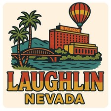 Laughlin Nevada Vintage Design Souvenir Decorative Magnet/Sticker