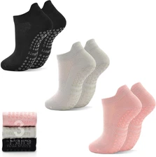 Grips Pilates Socks for Women Yoga Non-Slip Socks Barre Workout Gym Hospital Sti
