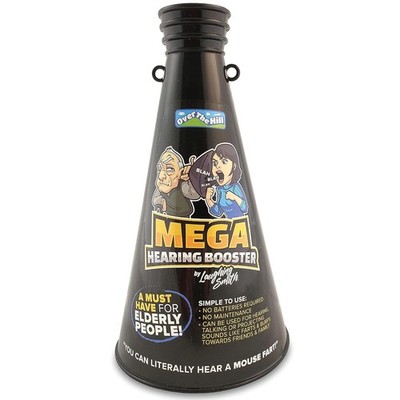 Mega Hearing Booster - Prank Amplifier Ear Trumpet - Senior Gag Black 