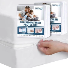 Twin Mattress Protector Waterproof 2 Pack Zippered for Kids, 6-Side Waterproof T