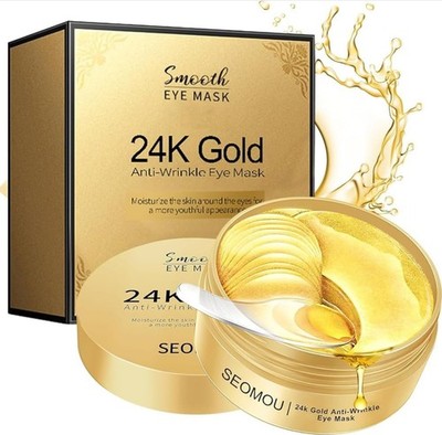 24K Gold Under Eye Patches for Dark Circles & Puffiness | 60 PCS Free Shipping