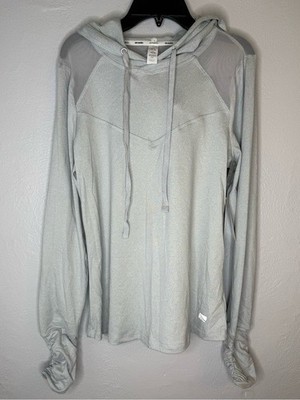 Marika Light Gray Pullover Hoodie Mesh Panel Athletic New With Tags Size Small