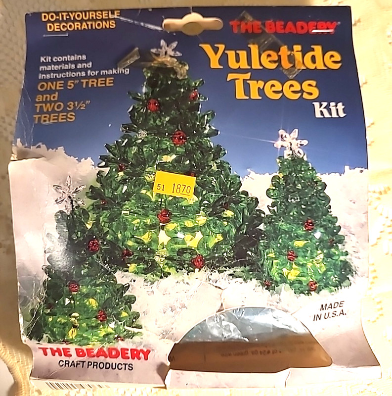The Beadery Christmas Yuletide Trees Kit 5” /Two 3.5” Beaded MADE in USA #4764