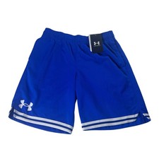 Under Armour Boys YL Perimeter Basketball Shorts Blue White Size Youth Large NWT