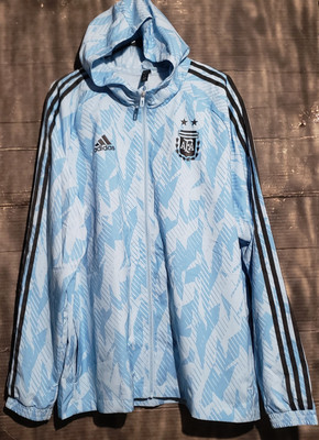 Very Rare Anthem Adidas Argentina Woven Nylon Glanz Jacket Light Blue size Large