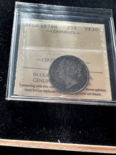 1876H  ICCS Graded Newfoundland  Twenty ¢20 Cent**VF-30** #XGS 279