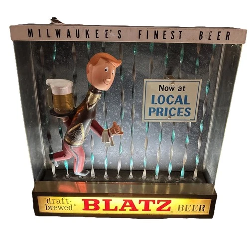 Vintage Blatz Rain Man Beer  Motion Sign