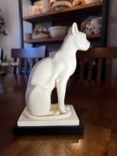 Vtg A. Giannelli Alabaster Siamese Cat Sculpture/ Bookend Italy 1985 Signed