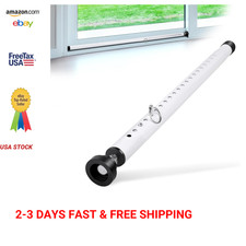 Sliding Door Security Bar Adjustable 17-50 Inches Window Lock with Rubber Tips