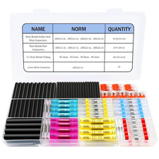 200Pcs Waterproof Wire Connectors Kit with Heat Shrink Solder Seal Terminals