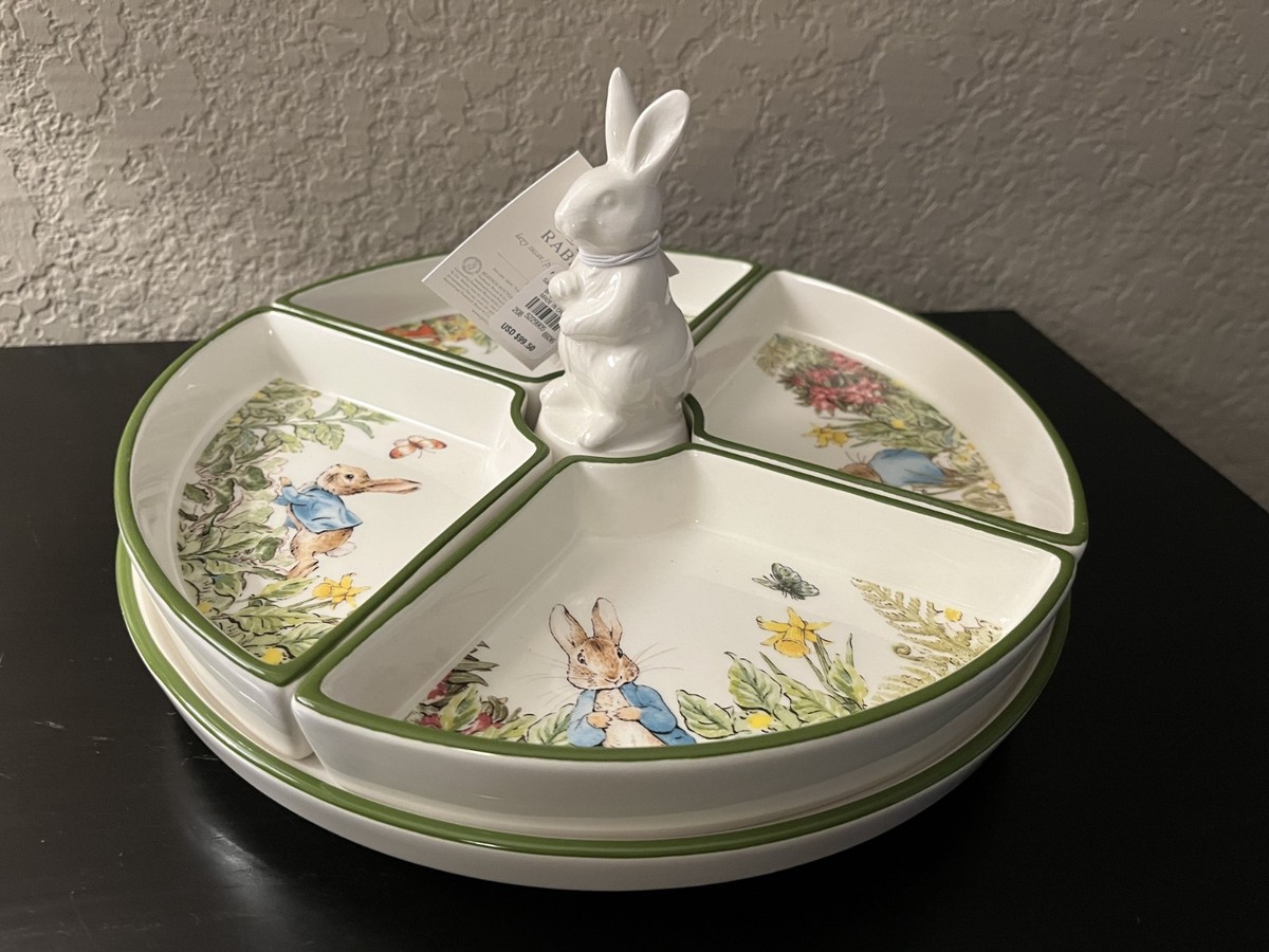 Peter Rabbit ドーム型カバー付き皿 Pottery Barn Peter Rabbit Lazy Susan GORGEOUS | eBay