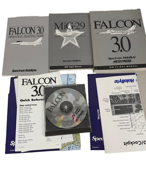 Spectrum Holobyte Falcon 3.0 IBM Flugsimulator Videospiel Handbücher Action