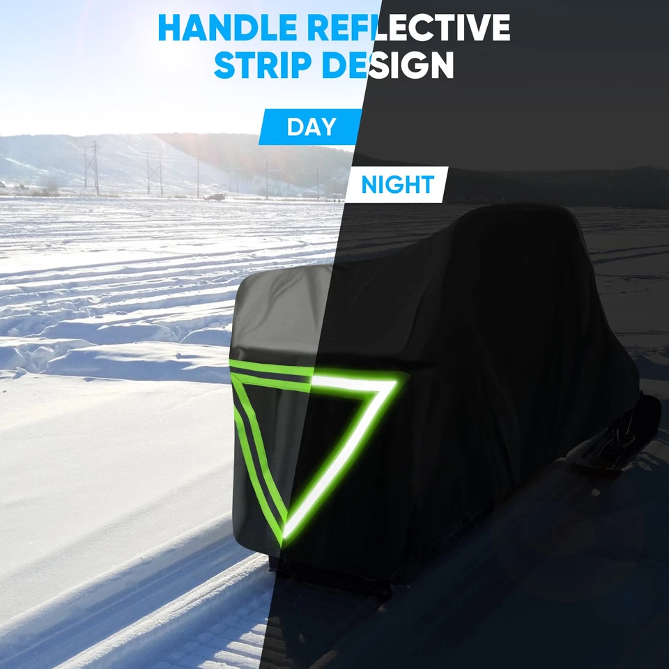Snowmobile Cover Waterproof Outdoor Heavy Duty with Reflective Strip 15"x51"x48" - Image 4 of 4