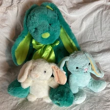 Way To Celebrate Large Green Bunny Rabbit Stuffed Animal Floppy Bunny Plush Lot