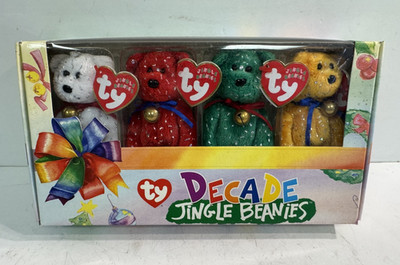 TY DECADE Jingle Beanie Babies NIB New Set of 4