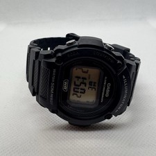 Casio Illuminator Watch Mens 47mm Black Chronograph 3224 W-219H Working