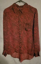 BKE Boutique Womens Blouse Medium Sheer Animal Print NWOT